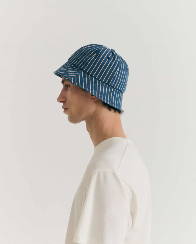 thinking mu unisexe bob railway stripes norfeu bleu coton bio l armoire poethique  2 