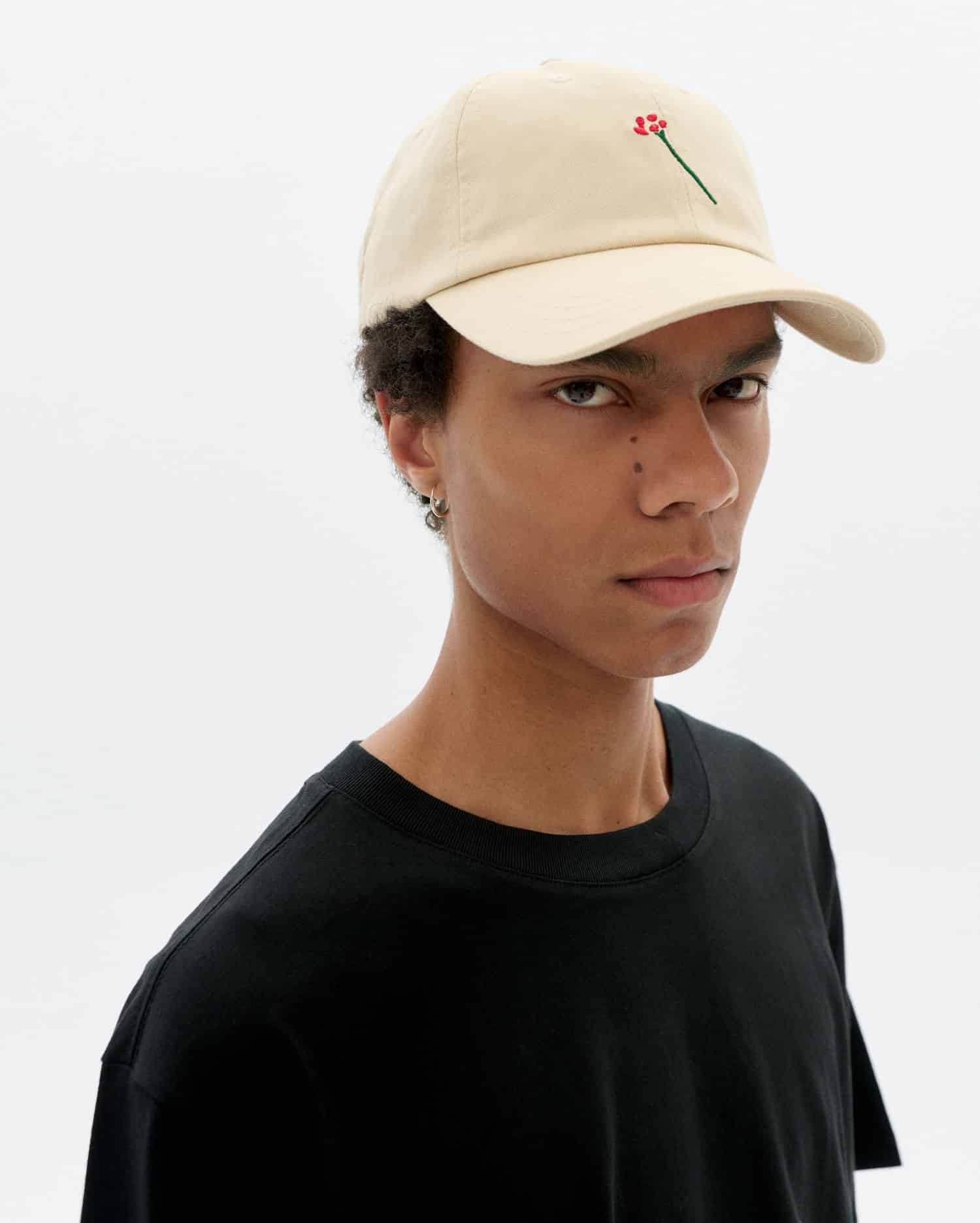 thinking mu unisexe casquette flower chris creme coton bio l armoire poethique  1 