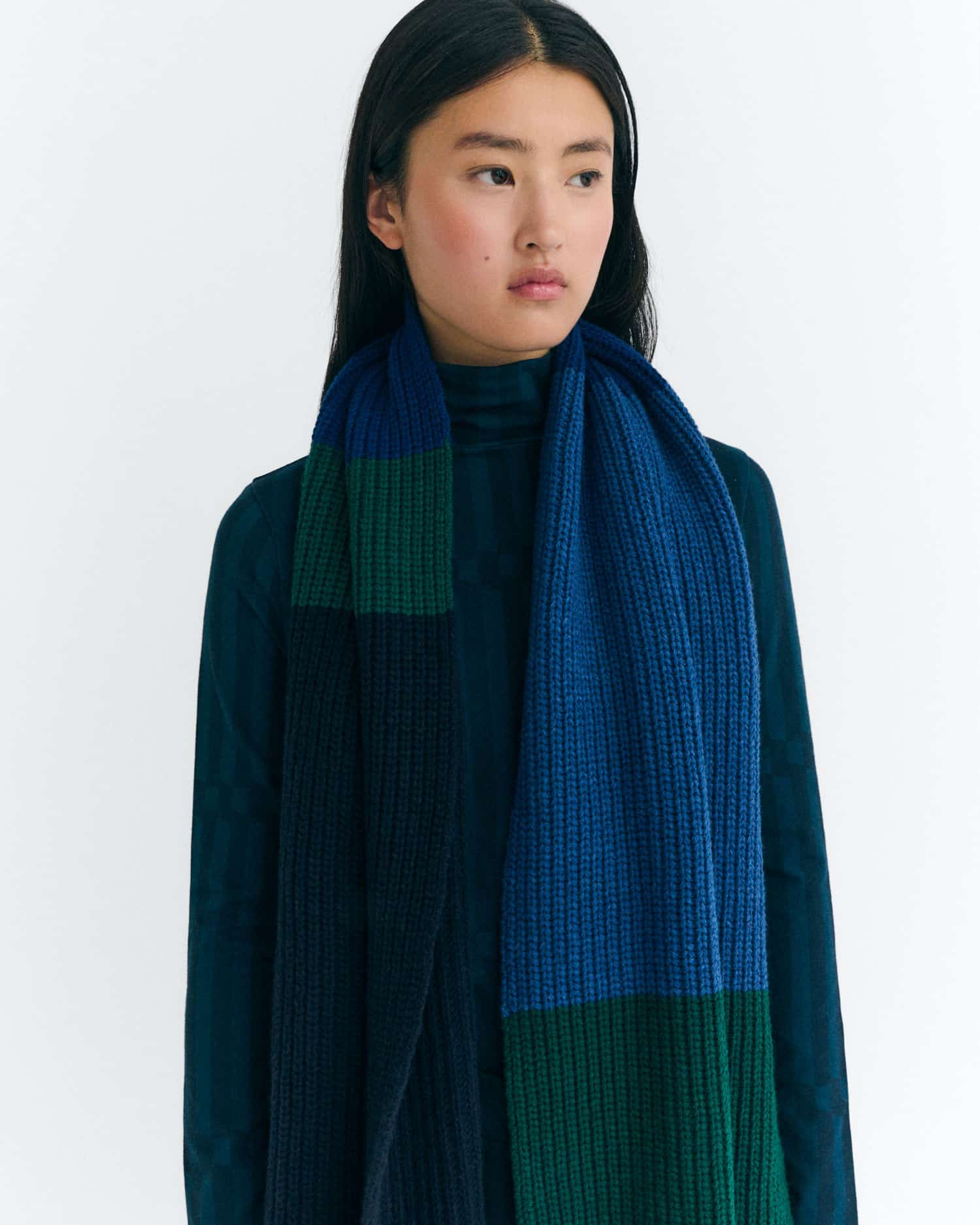 thinking mu unisexe echarpe moraine guede bleu vert laine l armoire poethique  2 