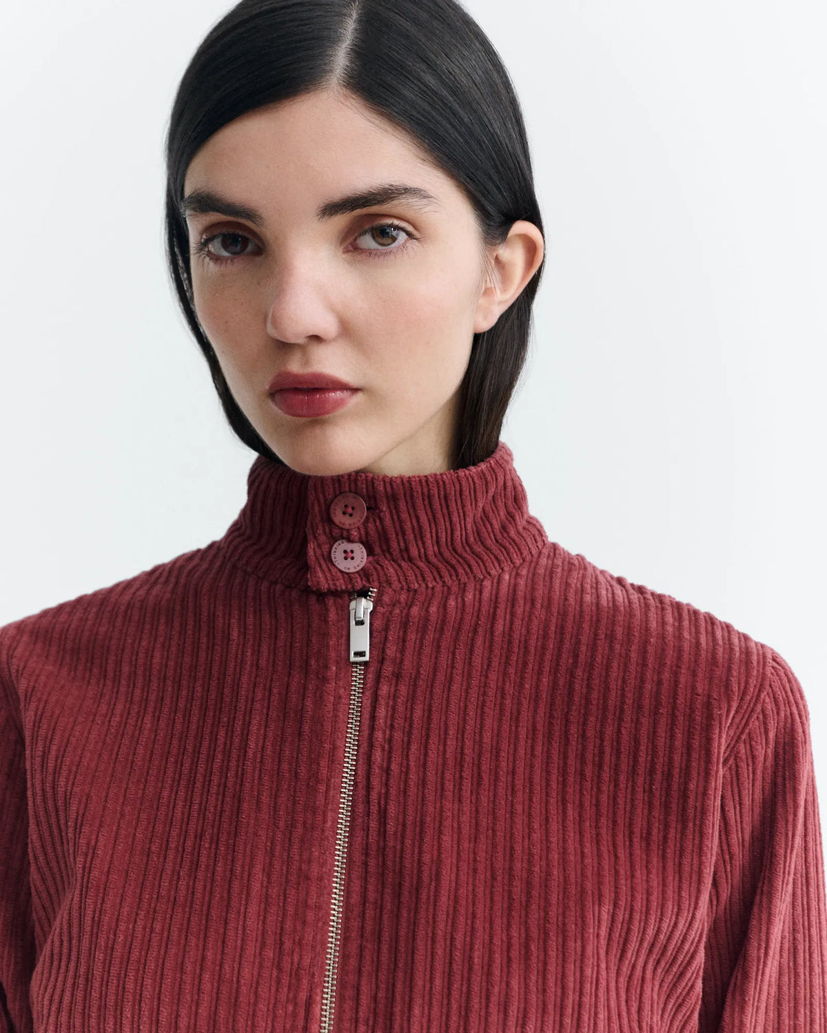 thinking mu veste zippee en velours de coton bio delia brun acajou l armoire poethique