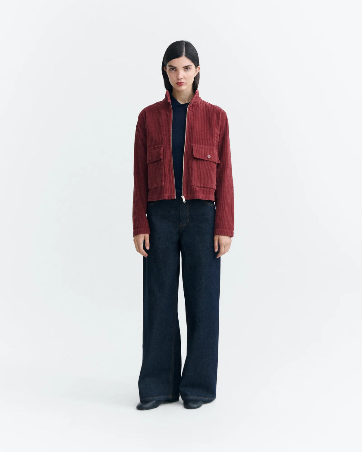 thinking mu veste zippee en velours de coton bio delia brun acajou l armoire poethique