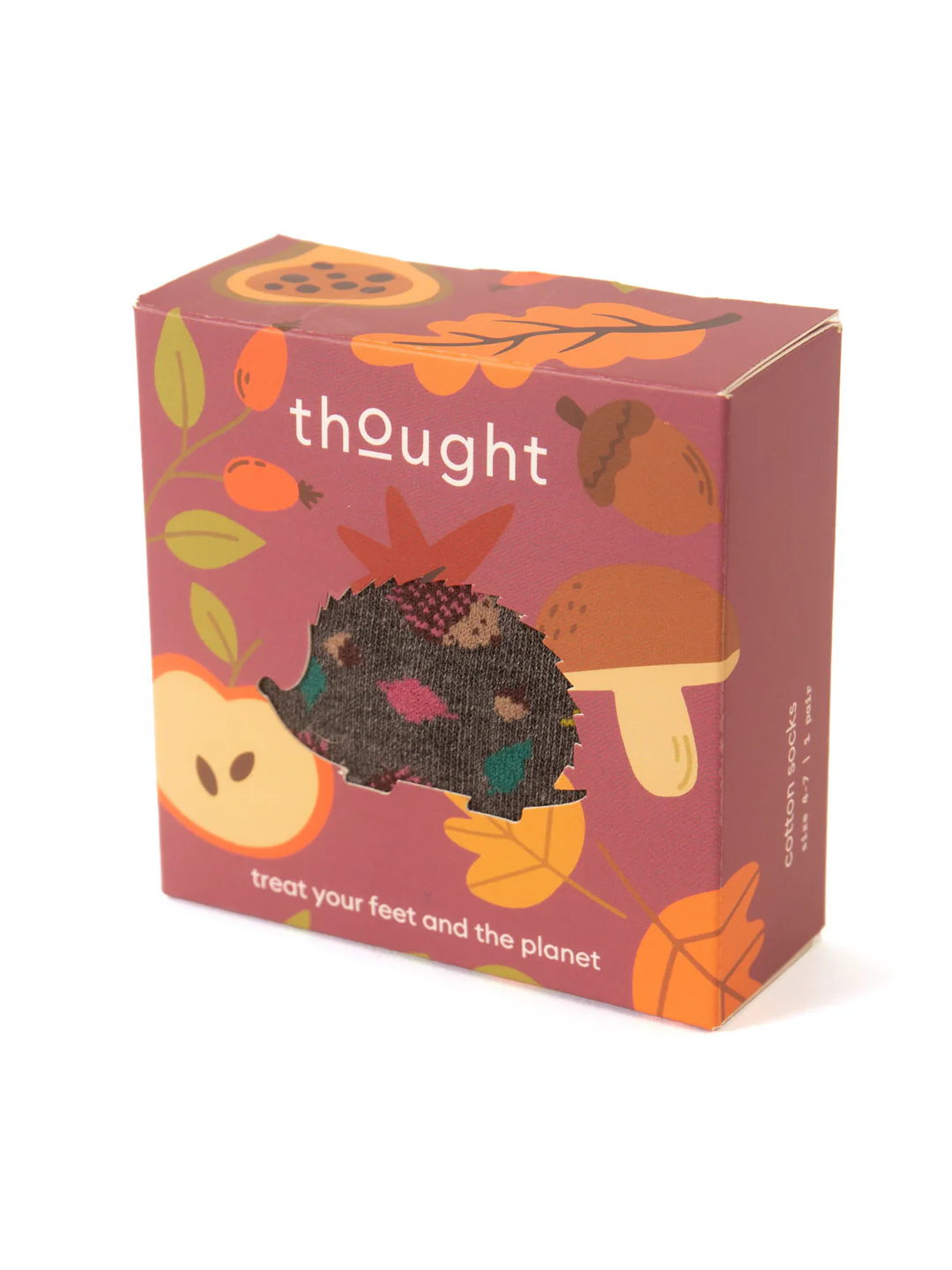 thought femme chaussette boite herisson autumnal coton bio gris bordeaux l armoire poethique  2 