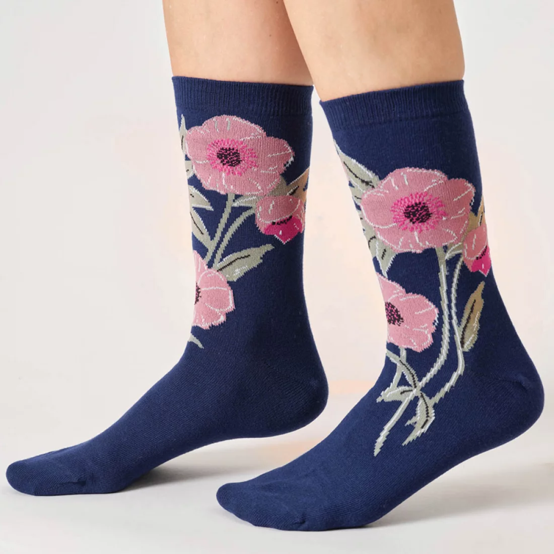 thought femme chaussette coffret florals viscose bambou rose multicolore l armoire poethique  5 