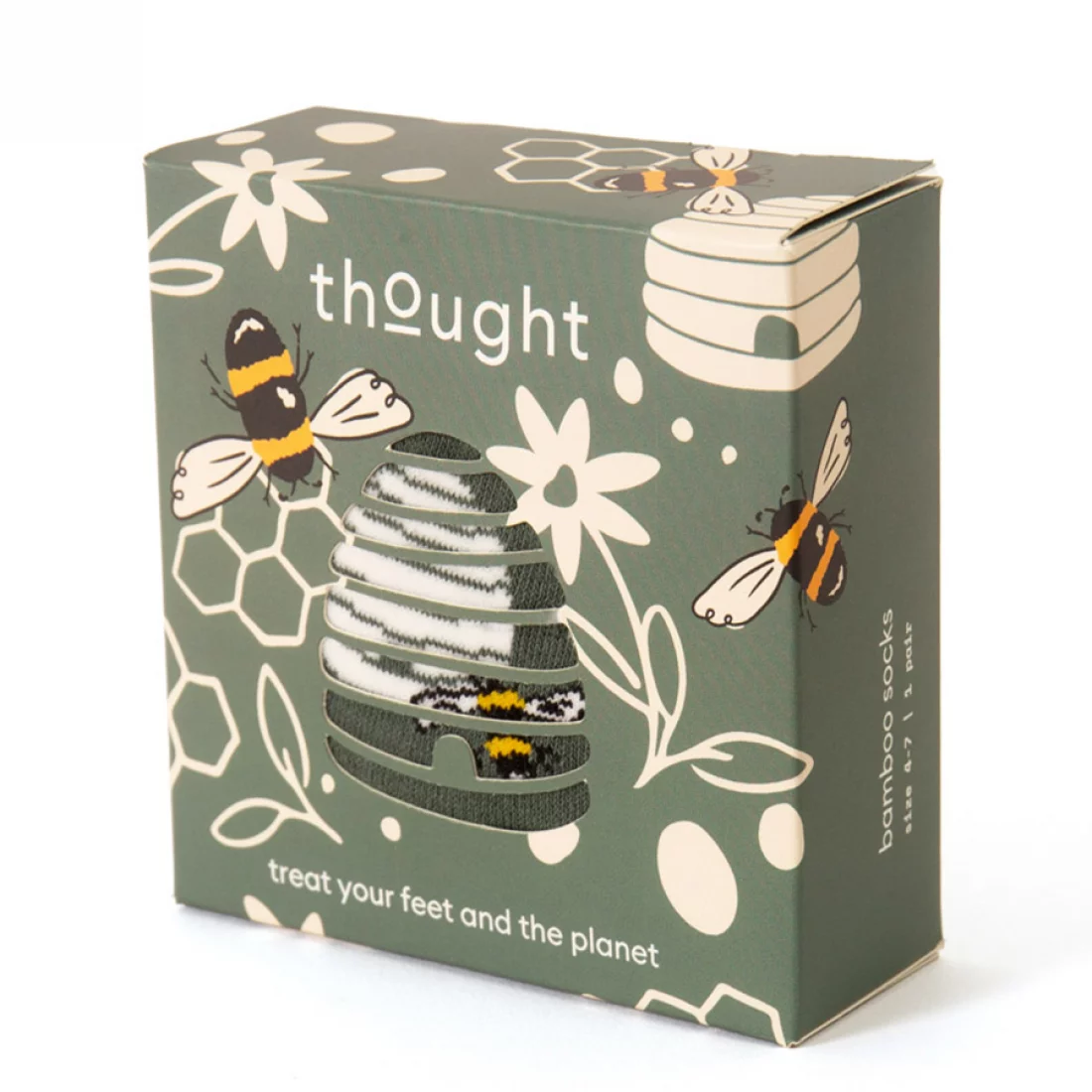 thought femme chaussette coffret honeycomb bey viscose bambou vert l armoire poethique  1 