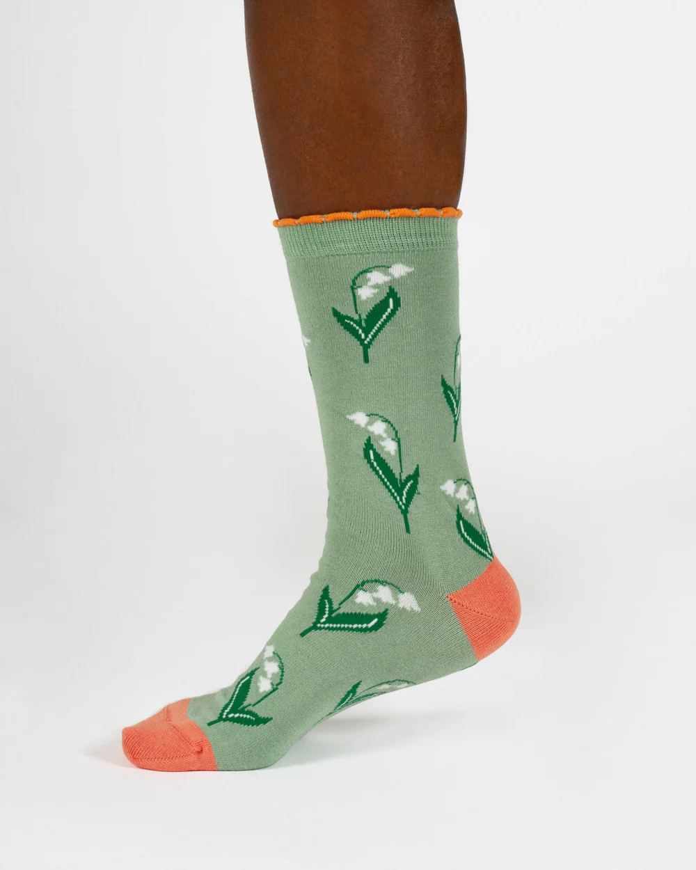 thought femme chaussette muguet birth flower viscose bambou vert orange l armoire poethique  3 
