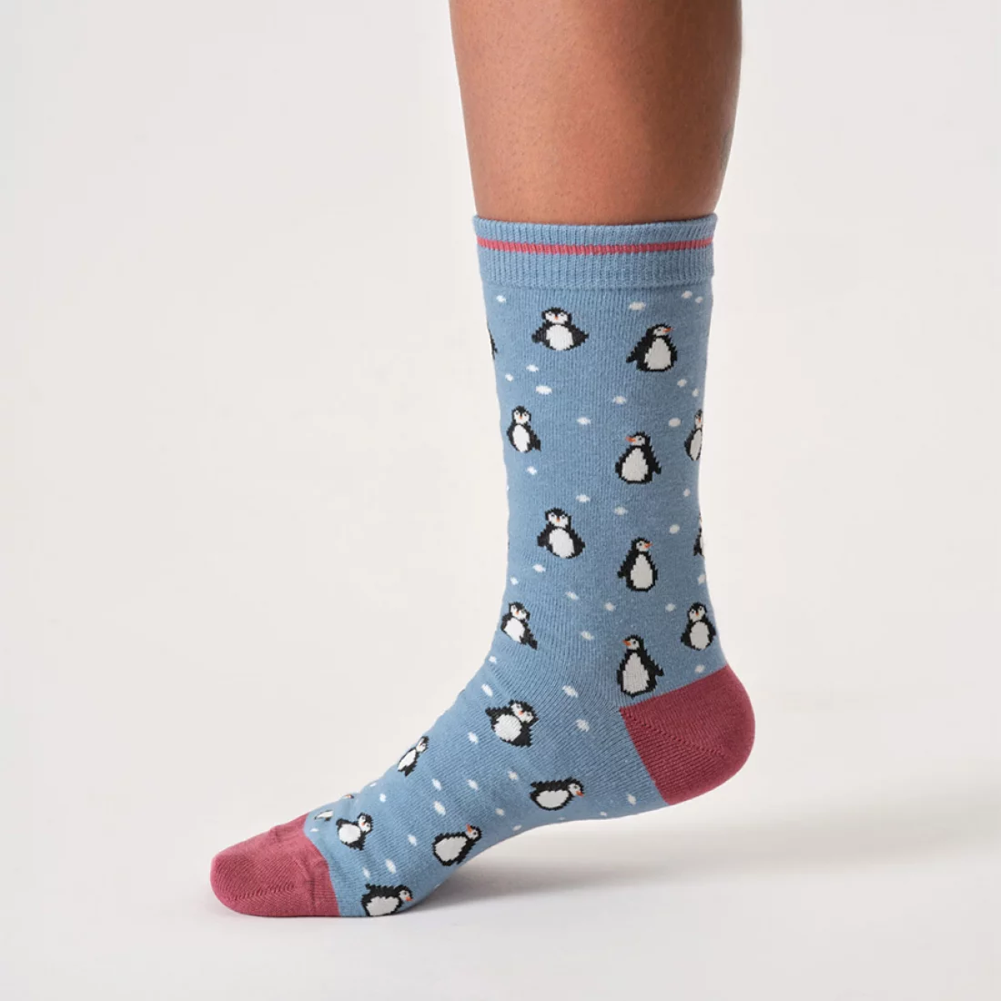 thought femme chaussette pingouin viscose bambou bleu l armoire poethique  1 