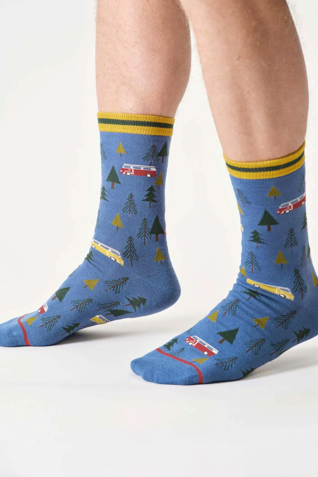 thought homme chaussette camper van coton bio bleu multicolore l armoire poethique  1 