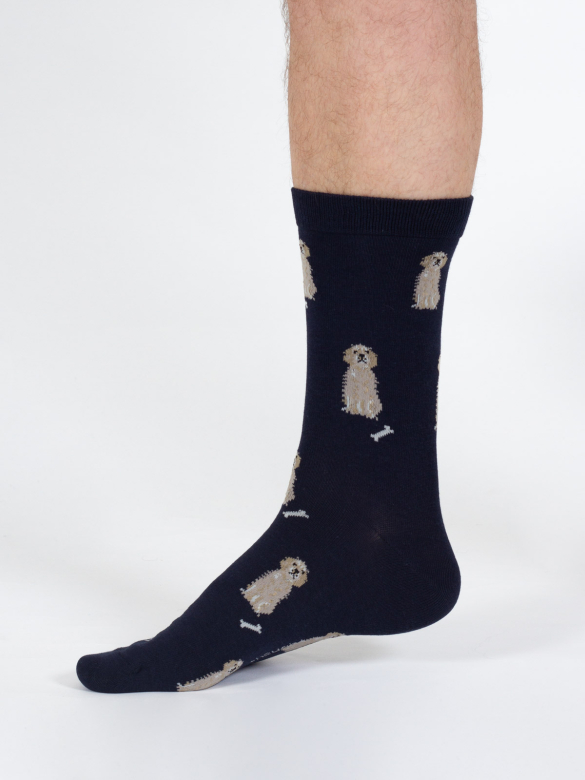 thought homme chaussette doggy golden retriever bleu bambou l armoire poethique  2 