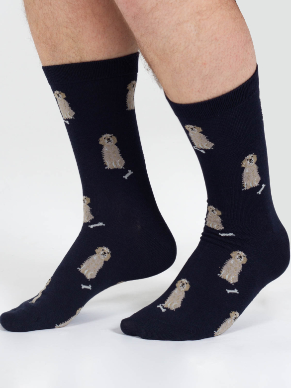 thought homme chaussette doggy golden retriever bleu bambou l armoire poethique  3 