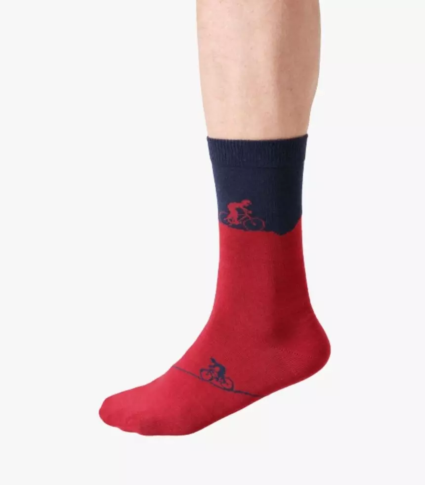 thought homme chaussette mountain bike viscose bambou rouge l armoire poethique  3 