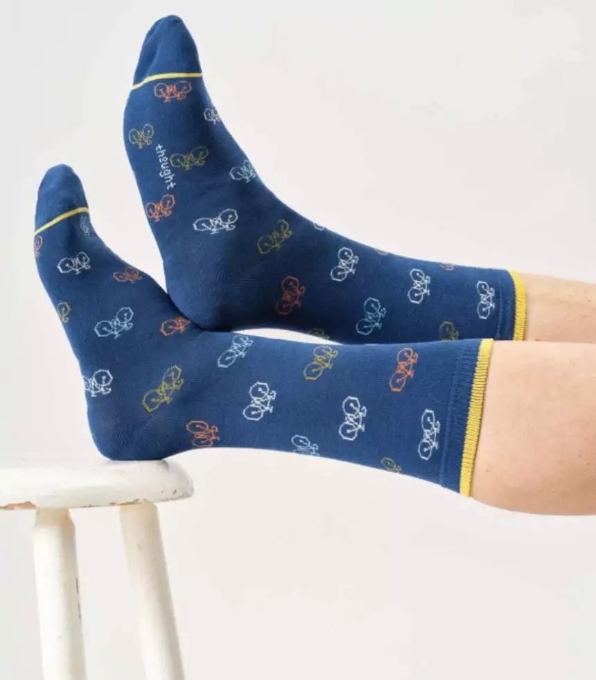 thought homme chaussette multi bike viscose bambou bleu multicolore l armoire poethique  2 