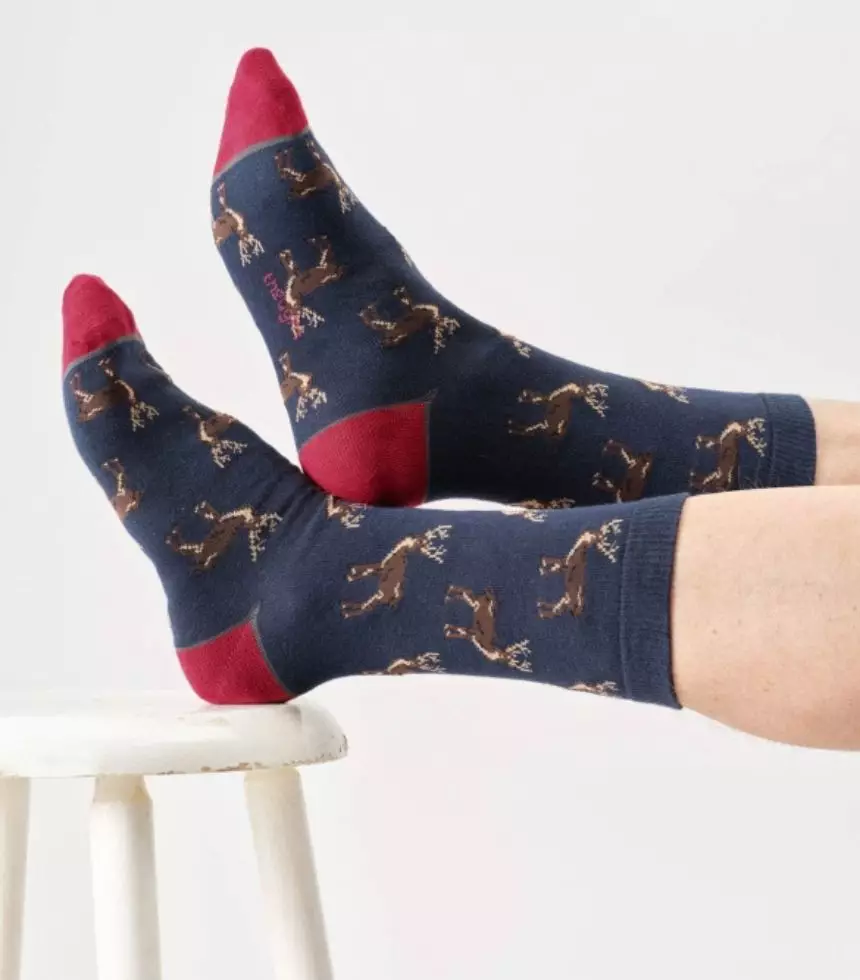 thought homme chaussette woodland stag viscose bambou bleu rouge marron l armoire poethique  1 