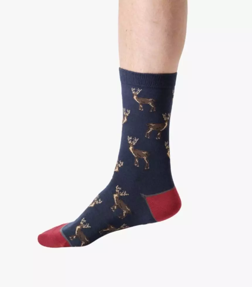thought homme chaussette woodland stag viscose bambou bleu rouge marron l armoire poethique  3 