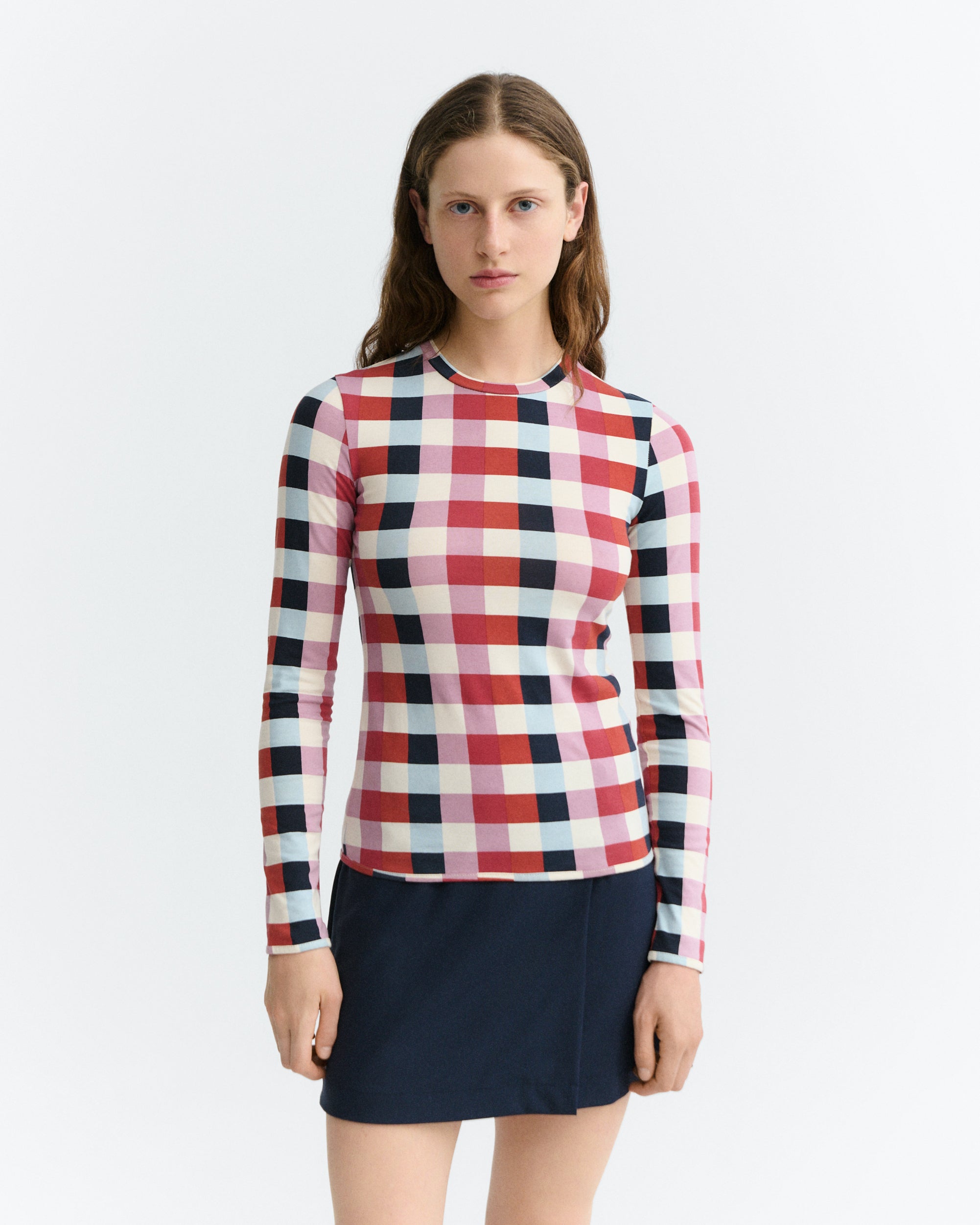 top  carreaux en coton bio cheshire checks brisa  multicolore thinking mu femme top carreaux cheshire checks brisa coton bio multicolore l armoire pothique 1