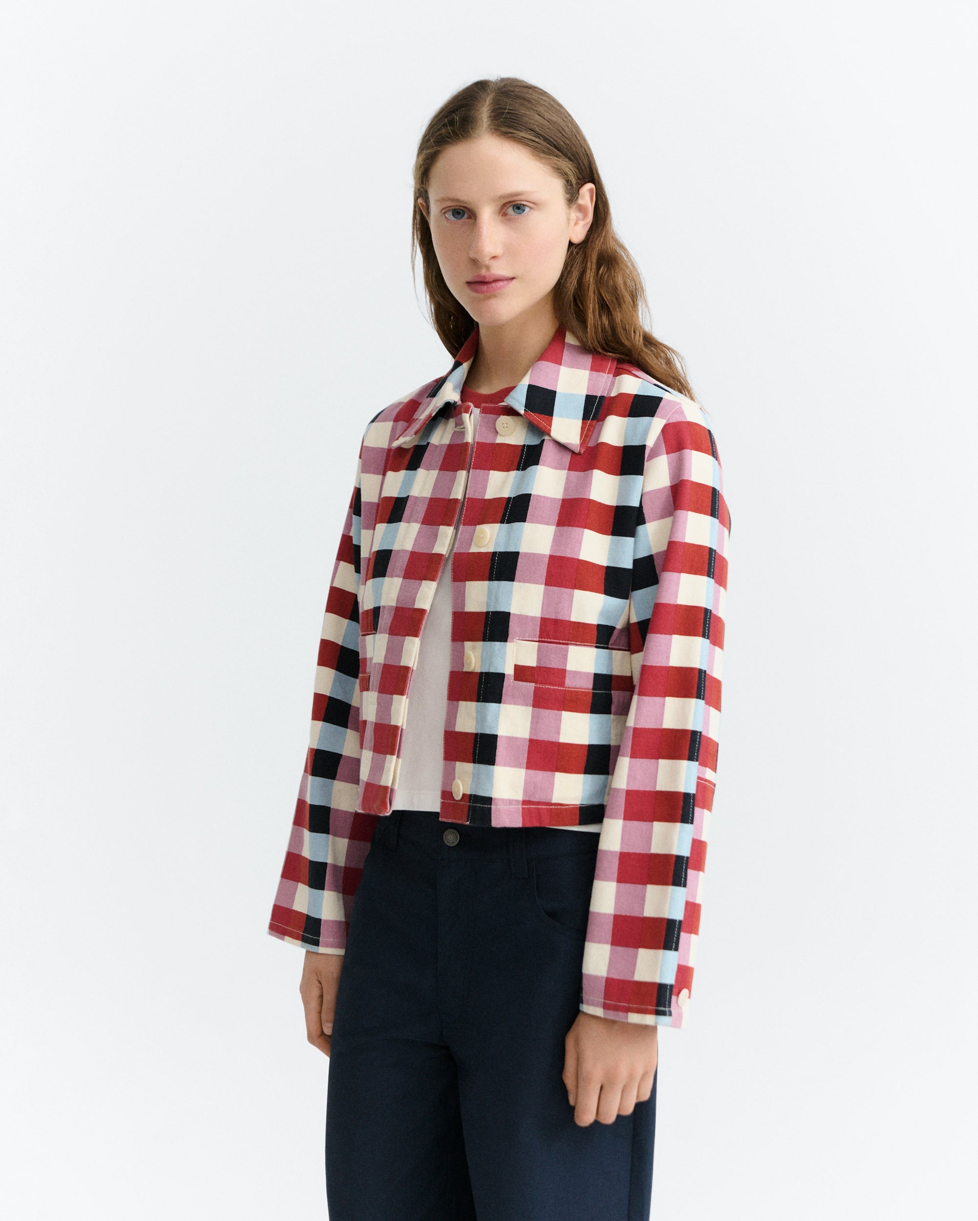 veste  carreaux en coton bio cheshire checks astrid  multicolore thinking mu femme veste carreaux astrid cheshire checks coton bio multicolore l armoire poethique 3
