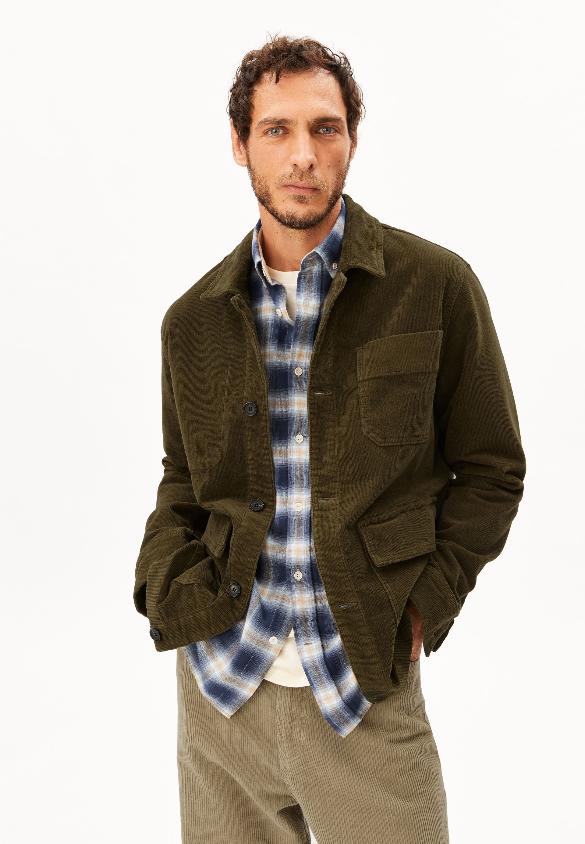 veste en velours de coton bio corduroy bakers blazer  beige kaki armedangels homme veste blazer velours bakers coton bio kaki l armoire poethique 1